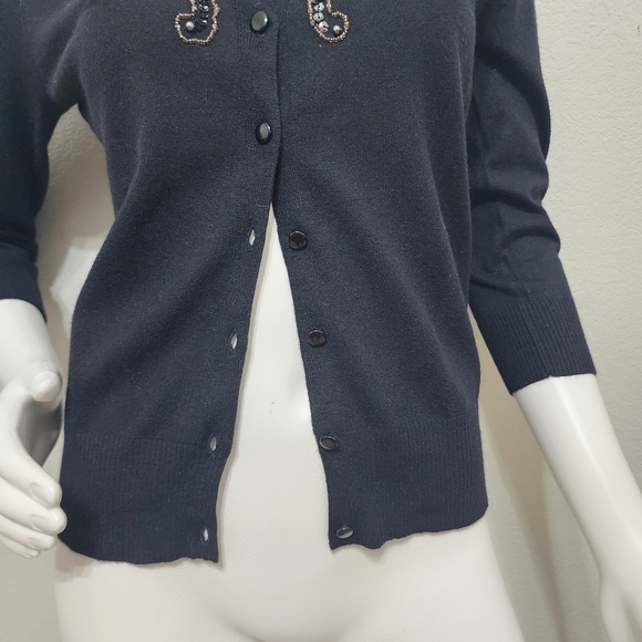 NWT Apostrophe Black 7% Rabbit Hair Sweater Size S - Picture 7 of 10